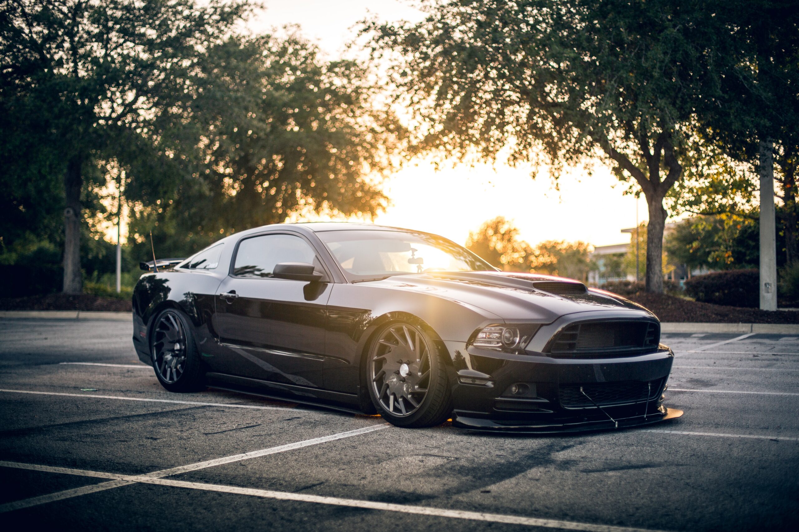 car modded ford mustang fuel efficient spoiler